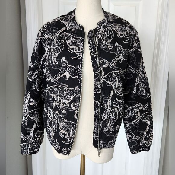 H&MโWild Cat Bomber style jacket - Size 6 - Picture 2 of 10